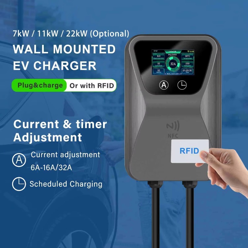 EV Charger Smart Wallbox 7kW 1 - 22Kw Wallbox Type 2 Ocpp Rfid recension och pris